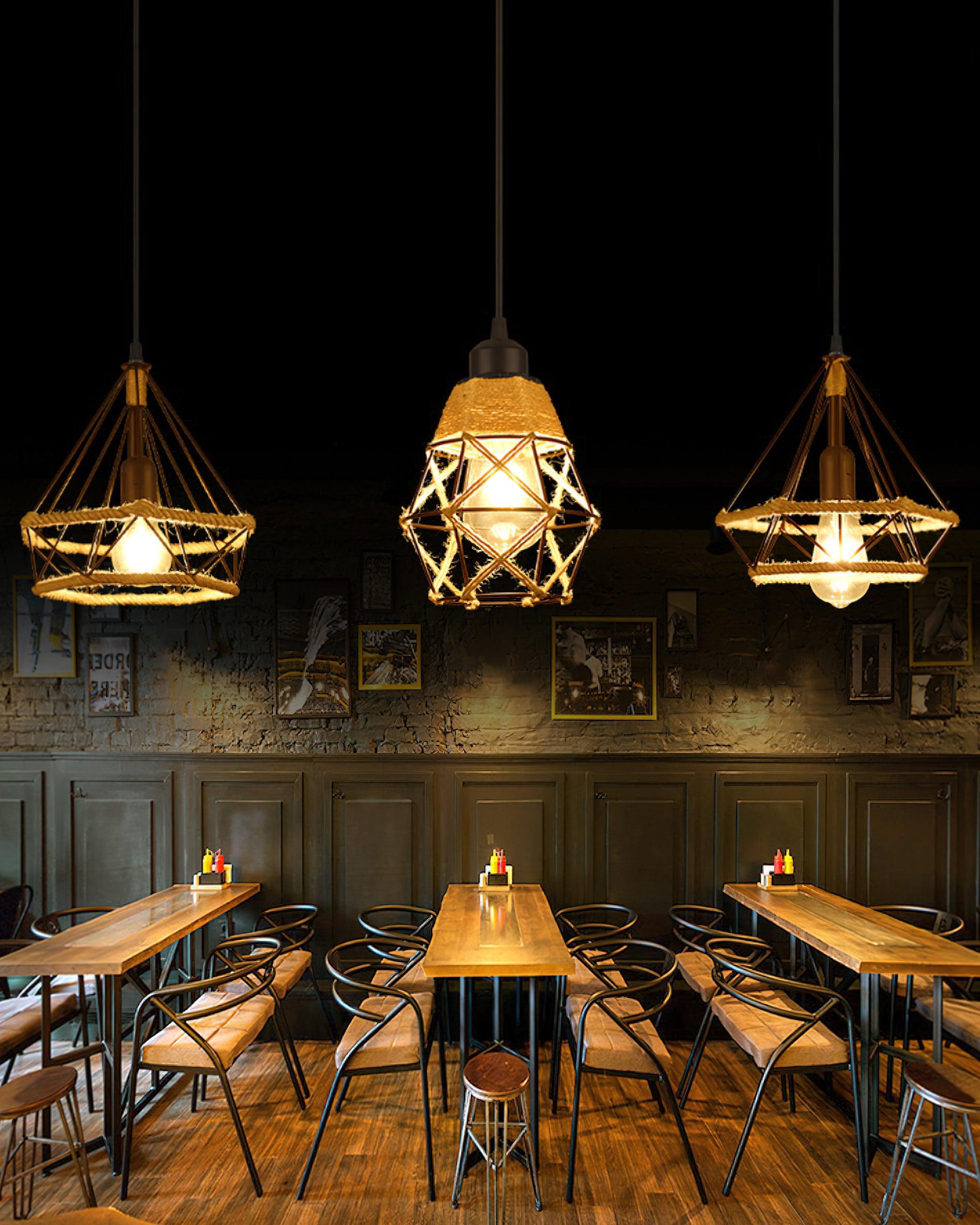 Retro Hemp Rope Interesting Pendant Light - Lumpaz