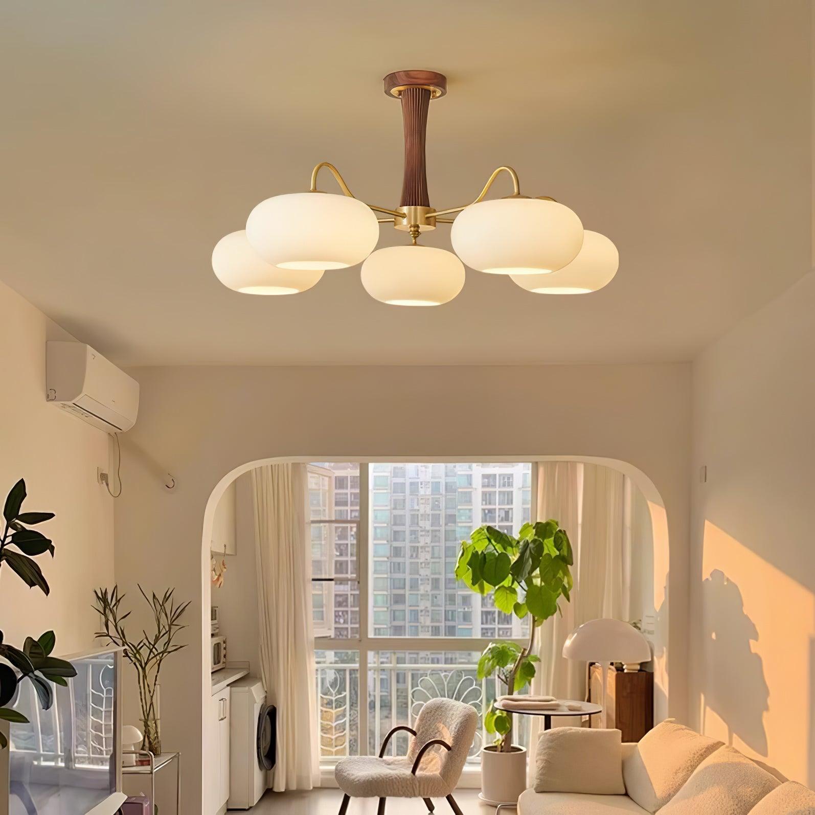 Brass Wooden Persimmon Ceiling Lamp - Lumpaz