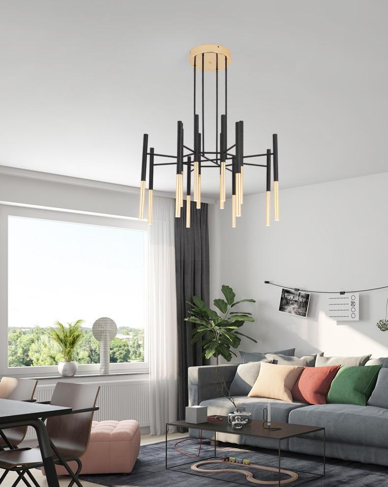 Metal Tubular Chandelier - Lumpaz