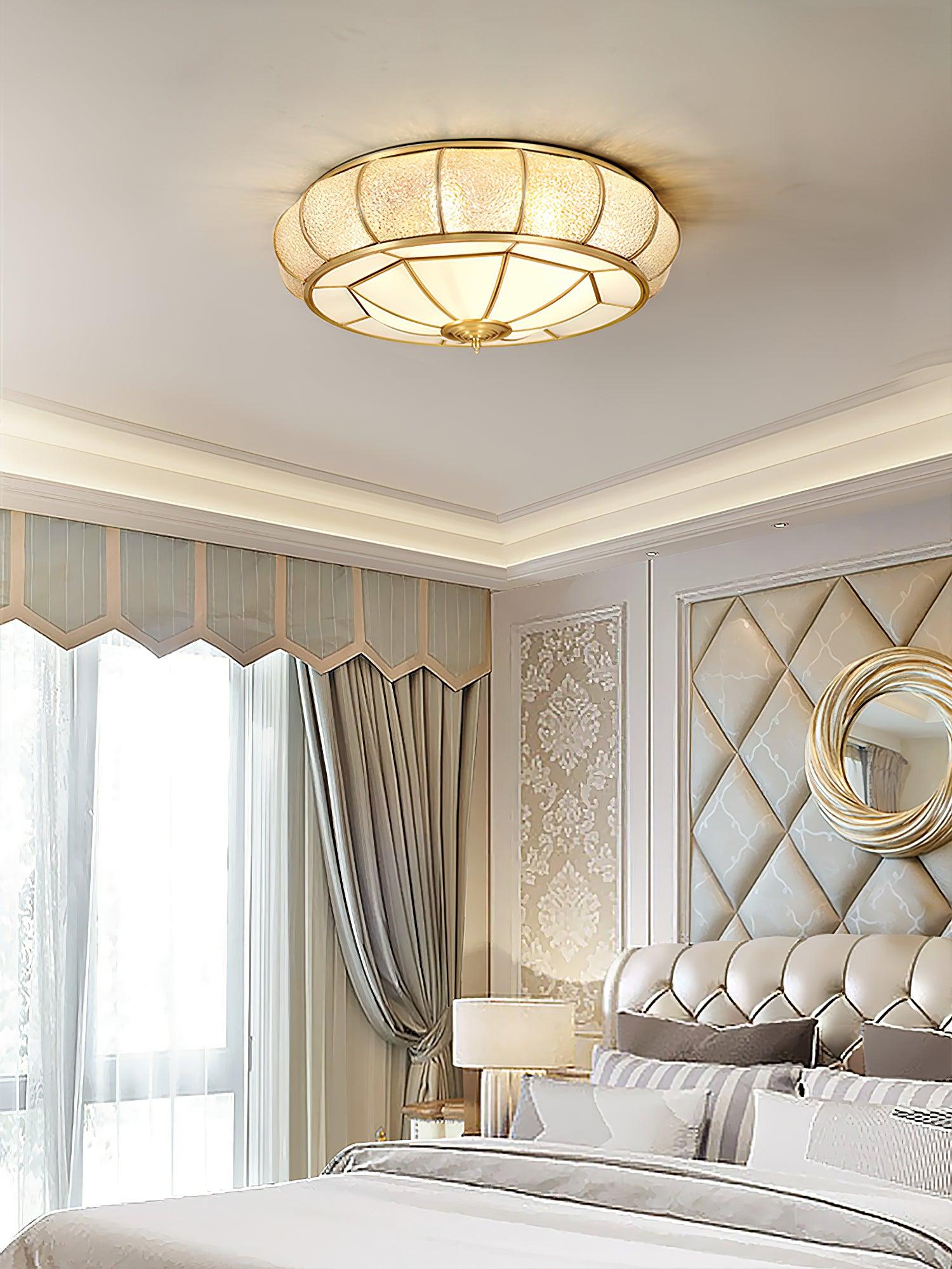 Colonial Glass Drum Ceiling Light - Lumpaz