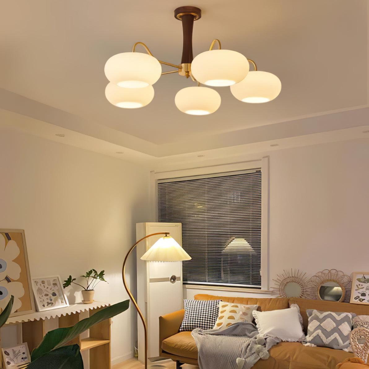 Brass Wooden Persimmon Ceiling Lamp - Lumpaz