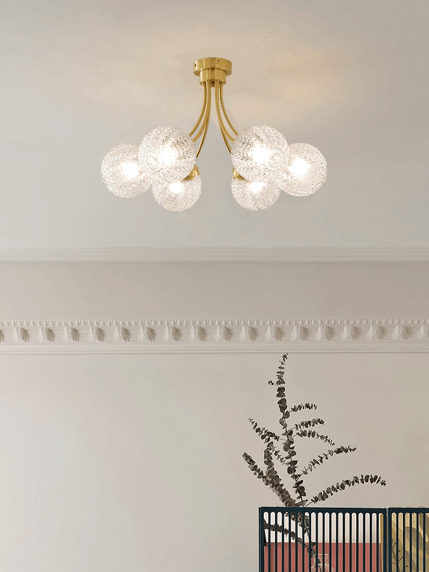 Carved Glass Ceiling Lamp - Lumpaz