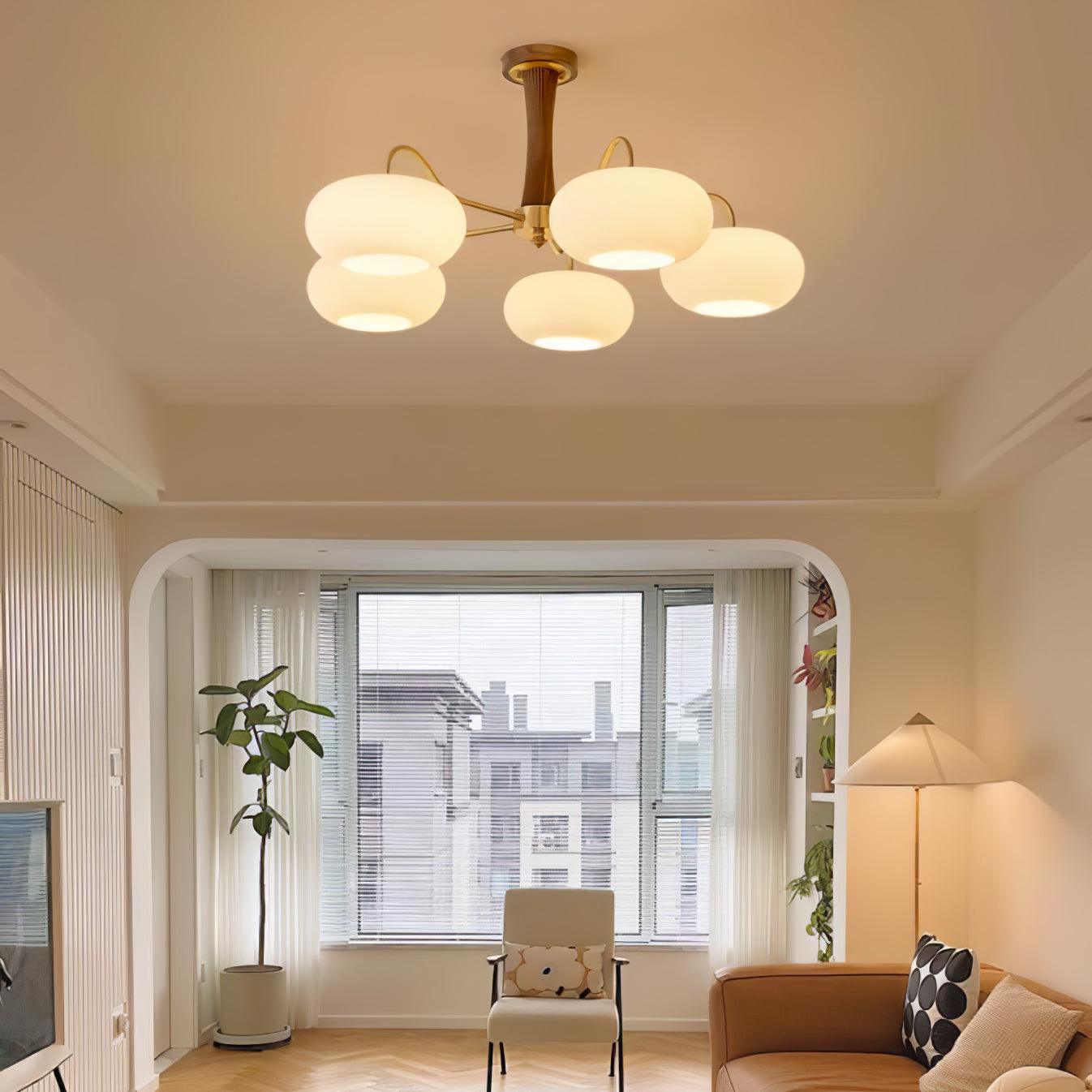 Brass Wooden Persimmon Ceiling Lamp - Lumpaz