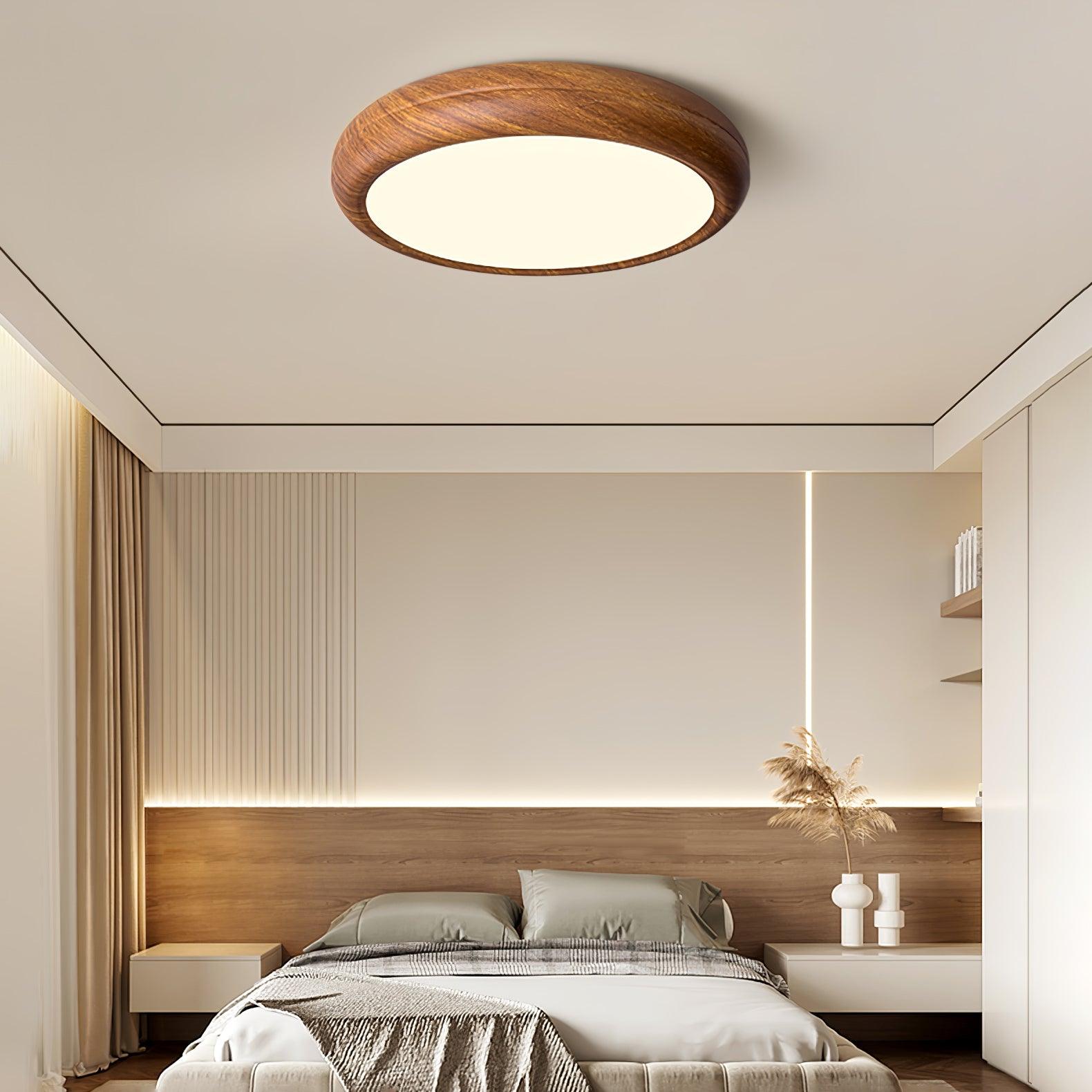 Wood Grain Round Ceiling Lamp - Lumpaz