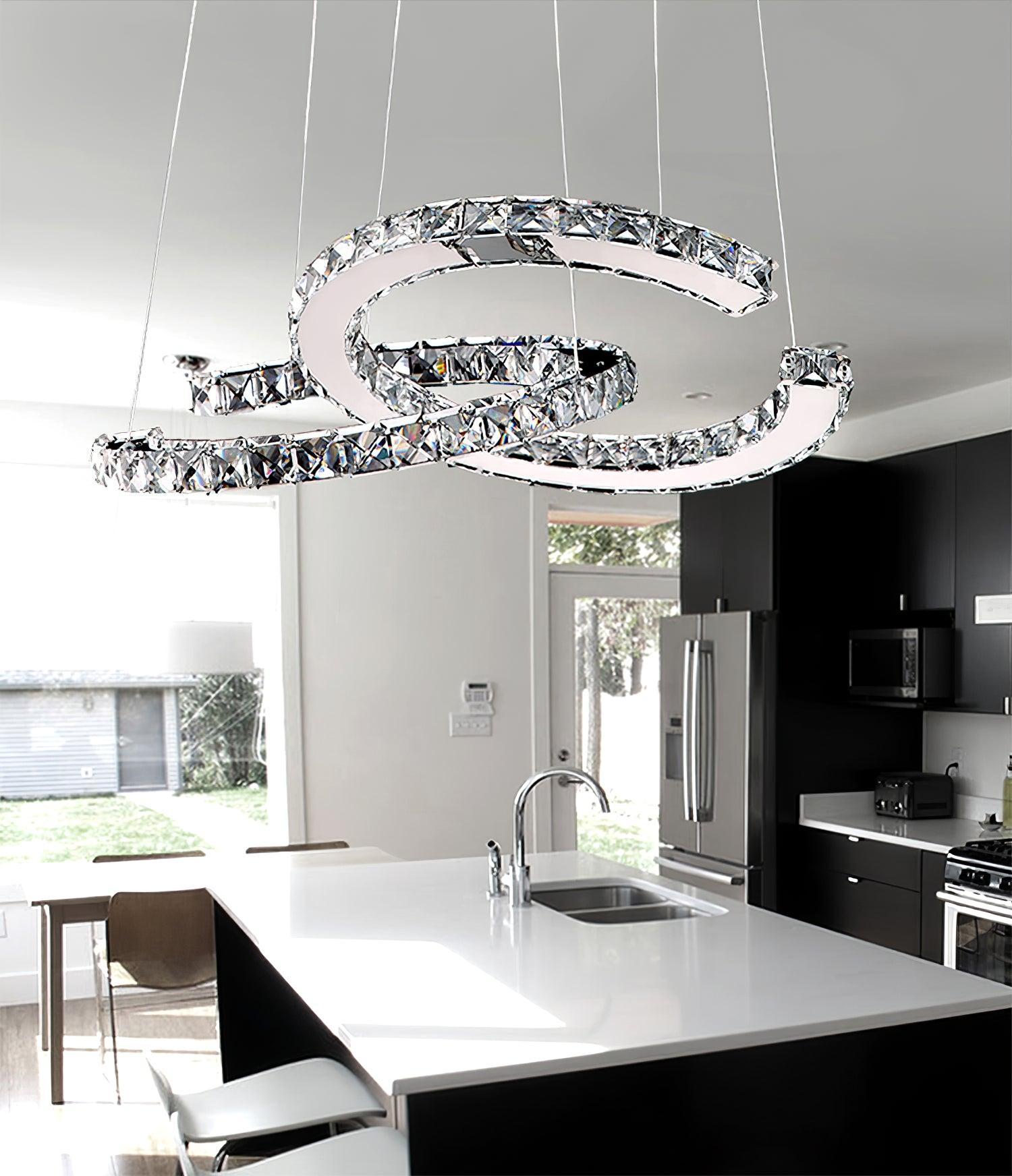 Modern Crystal Double C Chandelier - Lumpaz