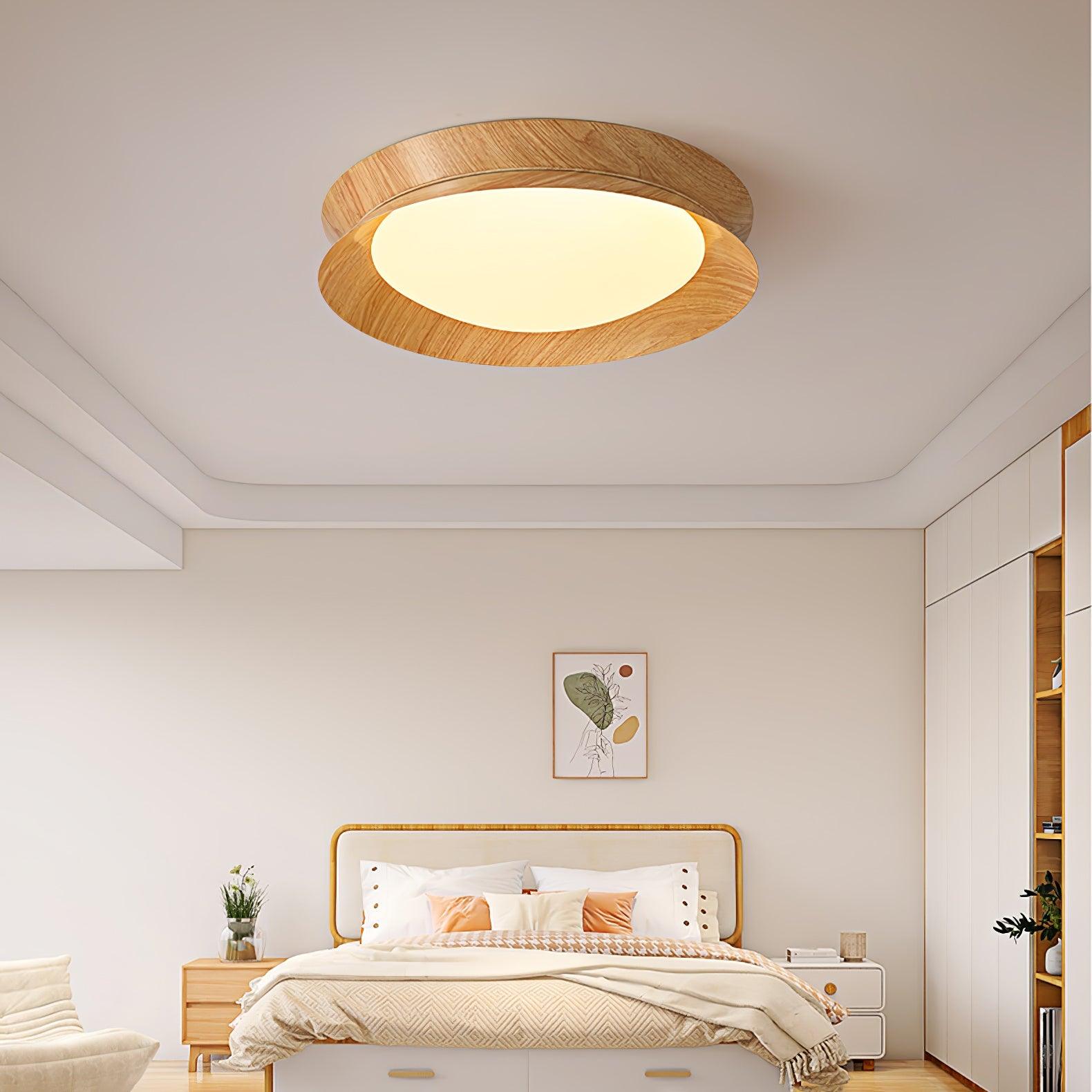 Wood Grain Round Ceiling Light - Lumpaz