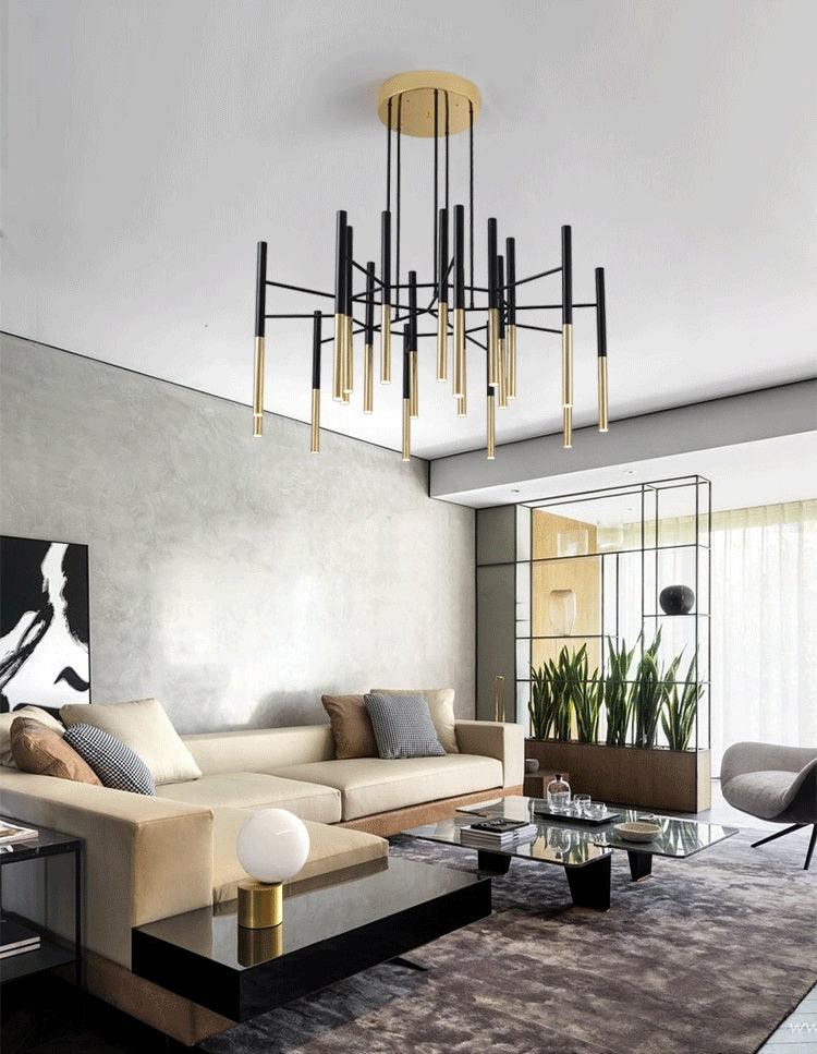 Metal Tubular Chandelier - Lumpaz