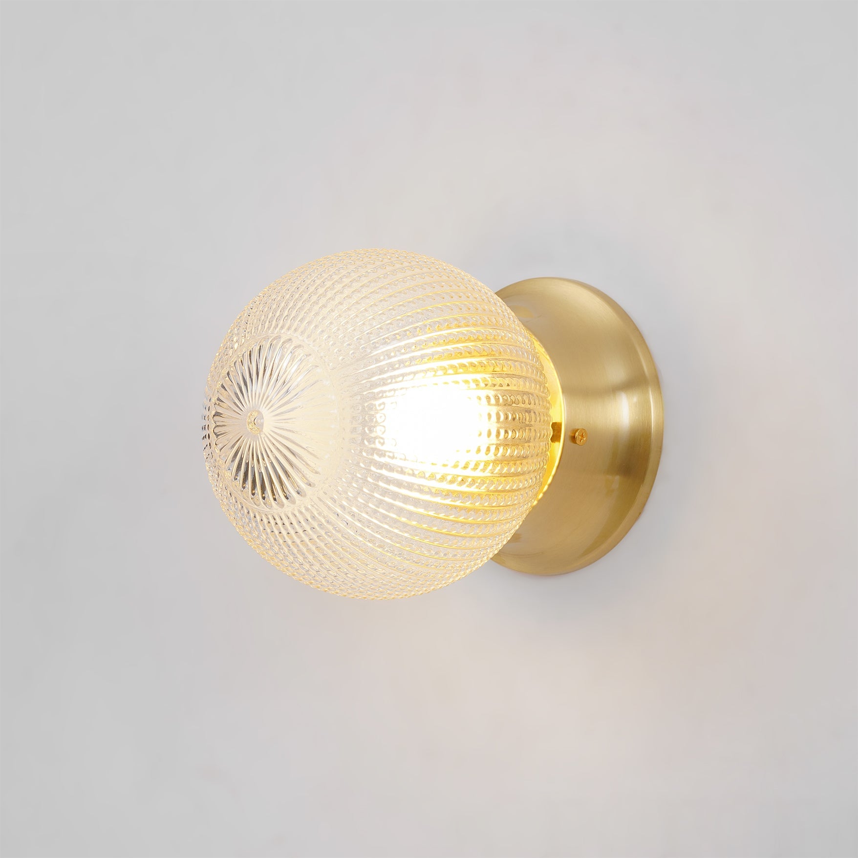 Reeded Globe Flush Ceiling Light - Lumpaz