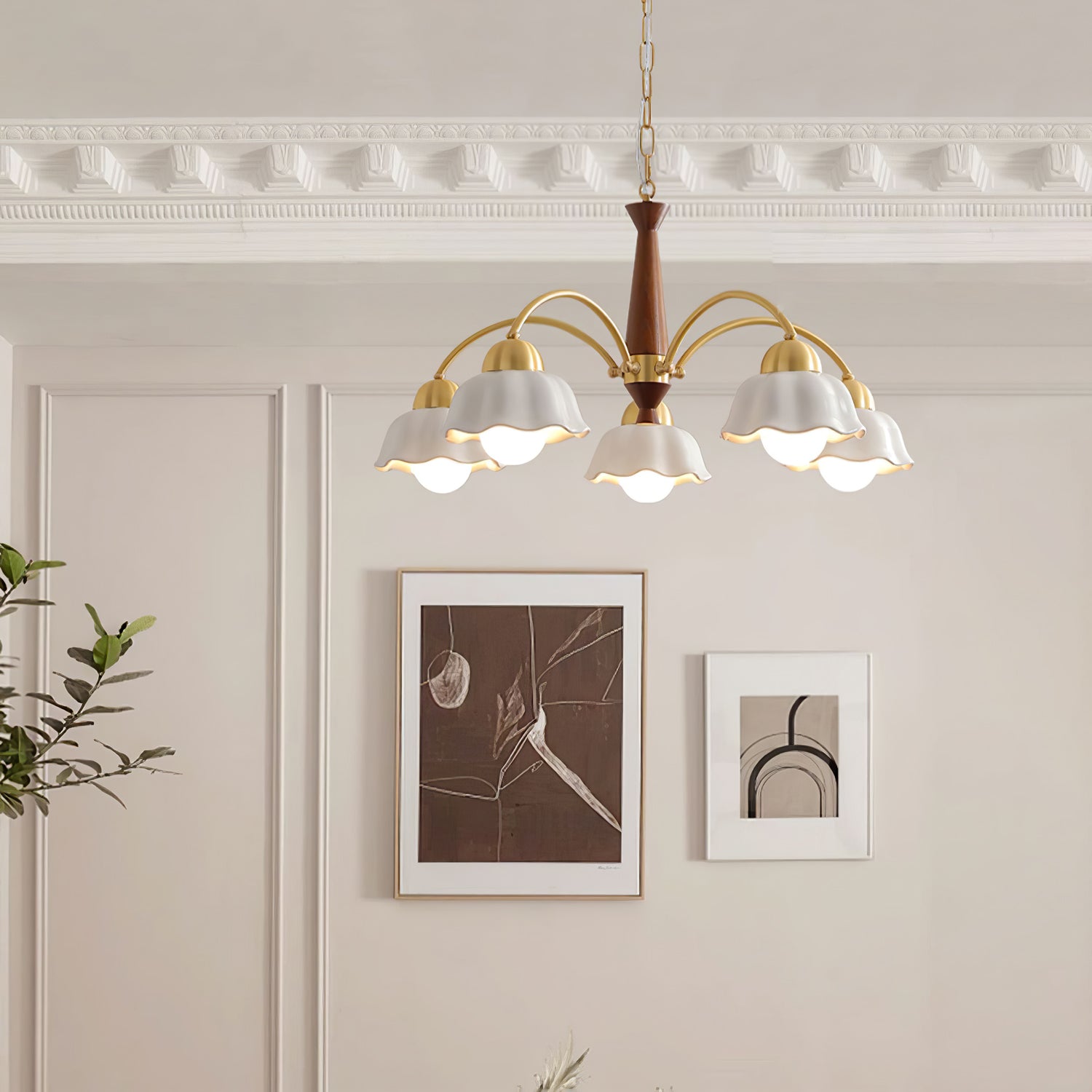 Swedish Modern Brass Chandelier - Lumpaz