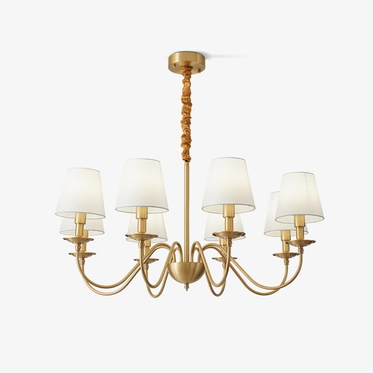 Tapered Fabric Brass Chandelier - Lumpaz