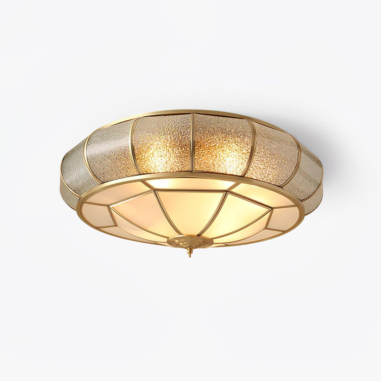 Colonial Glass Drum Ceiling Light - Lumpaz