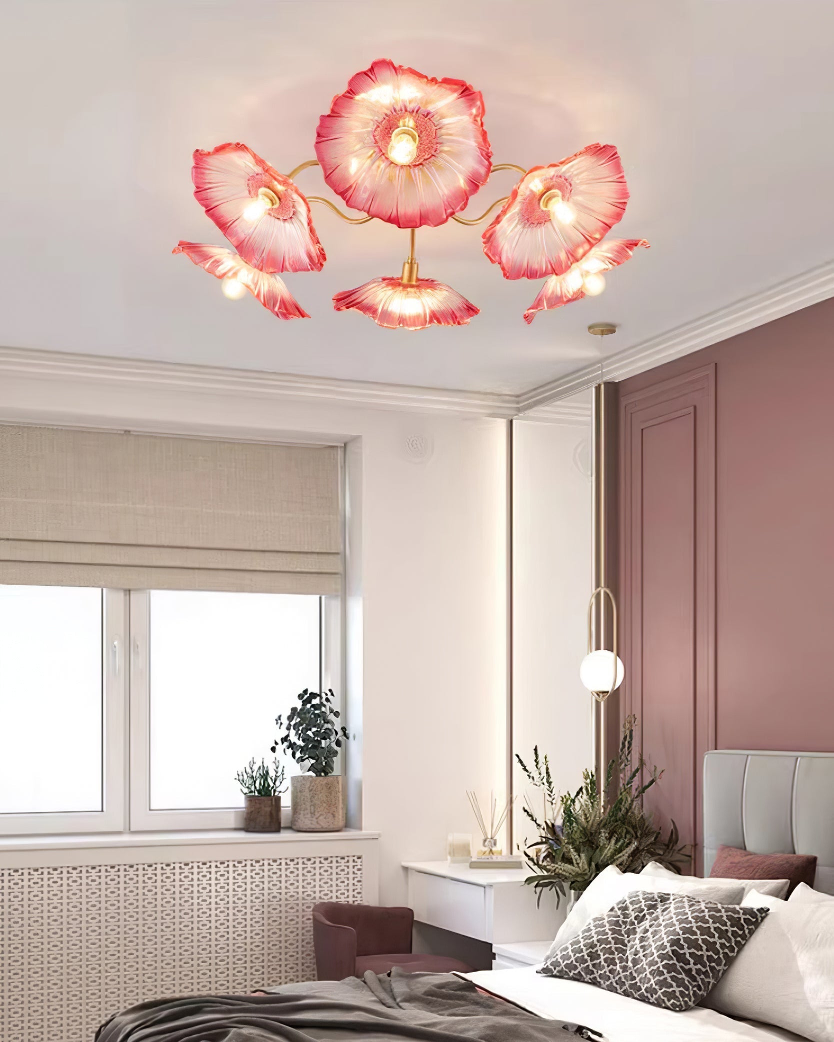 Lotus Leaf Glass Ceiling Lamp - Lumpaz