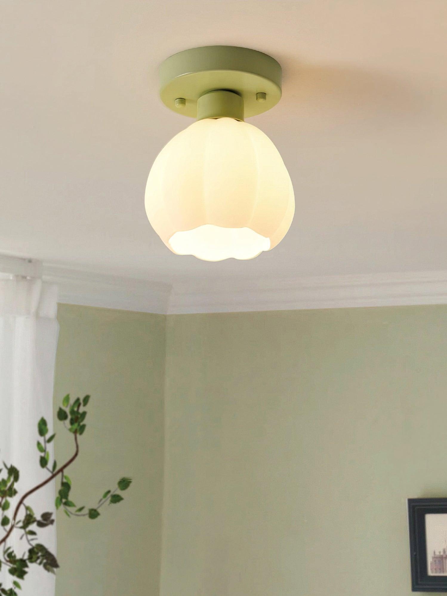 Flower Shaded Semi Flushmount Light - Lumpaz