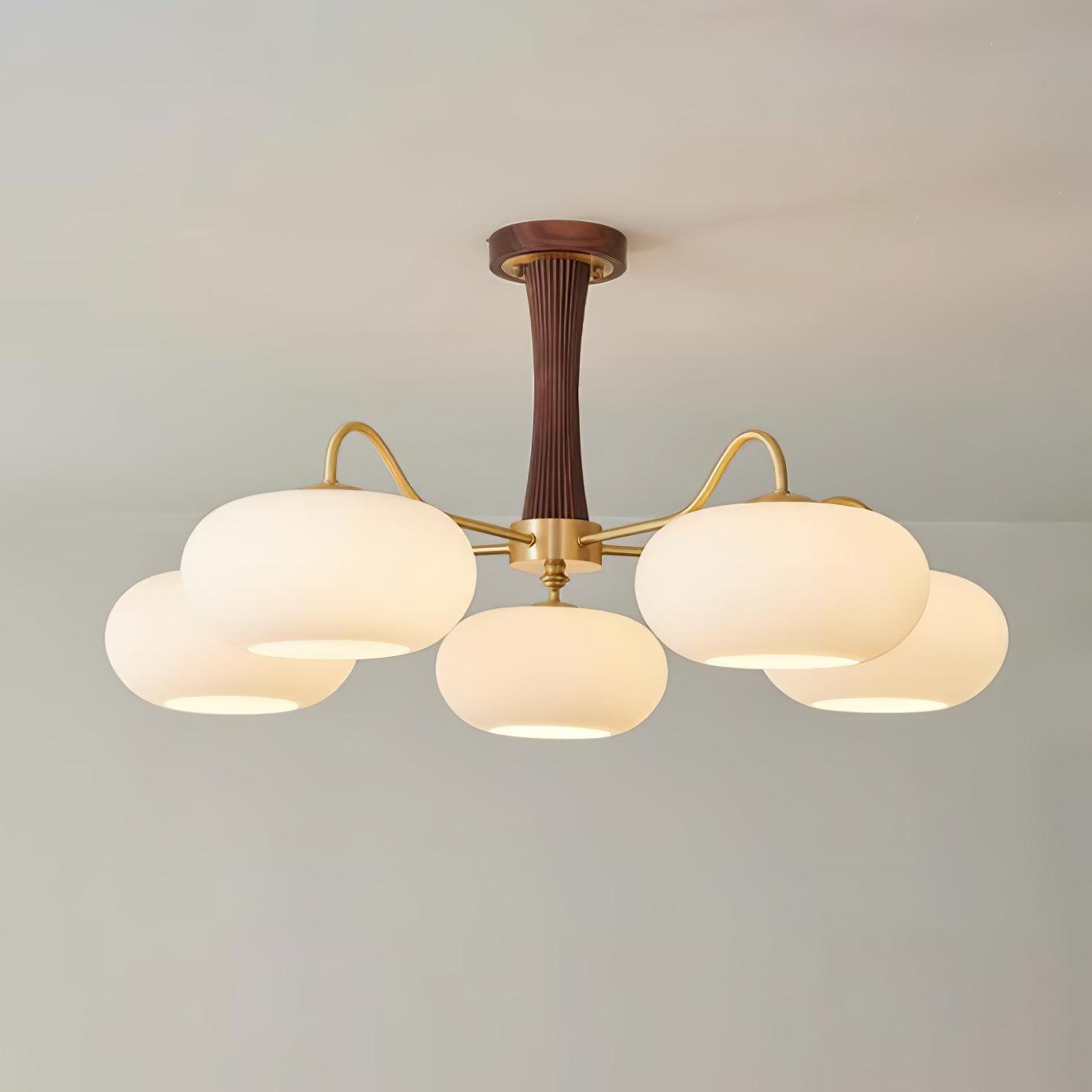 Brass Wooden Persimmon Ceiling Lamp - Lumpaz