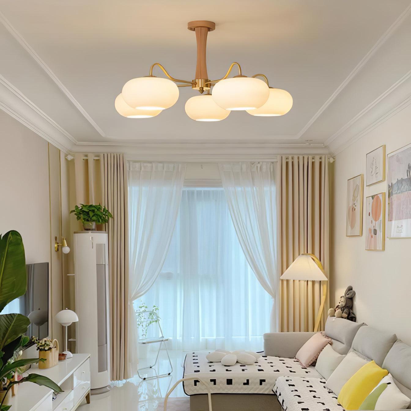 Brass Wooden Persimmon Ceiling Lamp - Lumpaz