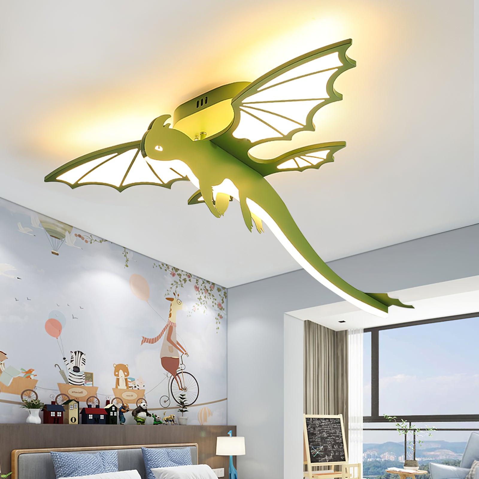 Green Dinosaur Ceiling Light - Lumpaz