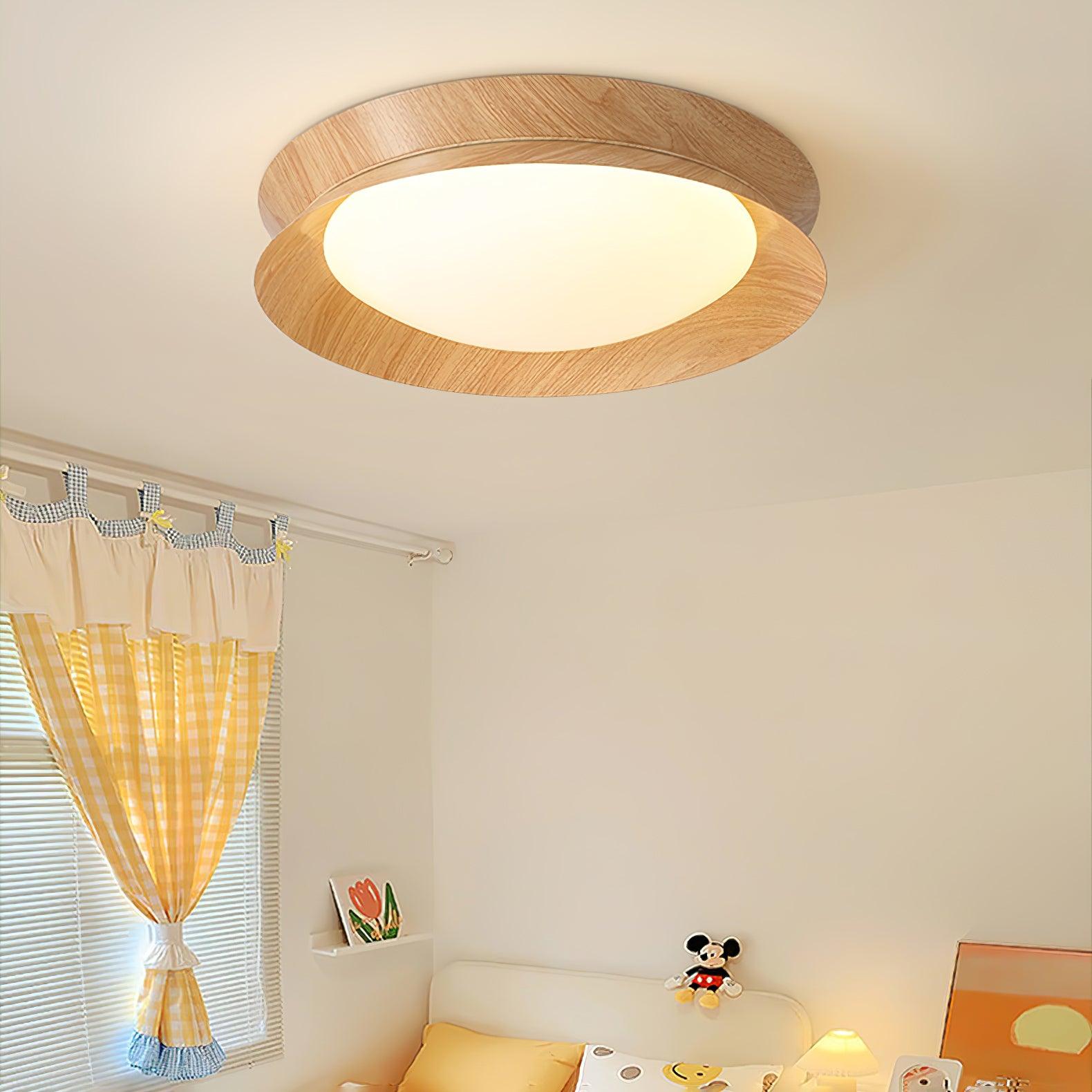 Wood Grain Round Ceiling Light - Lumpaz