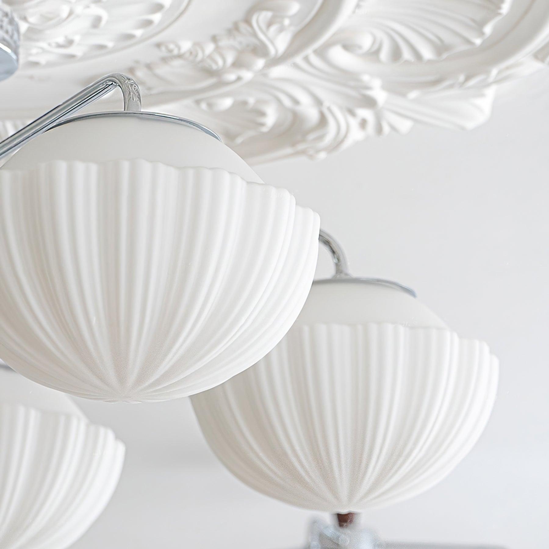 Ribbed Walnut Ceiling Lamp - Lumpaz