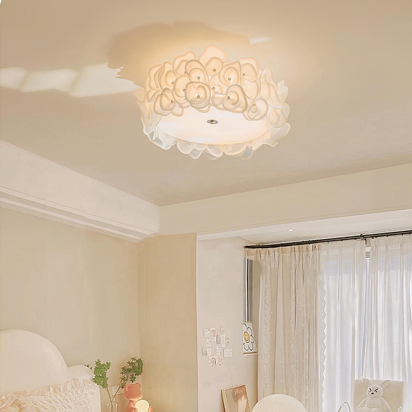 White Hydrangea Ceiling Lamp - Lumpaz