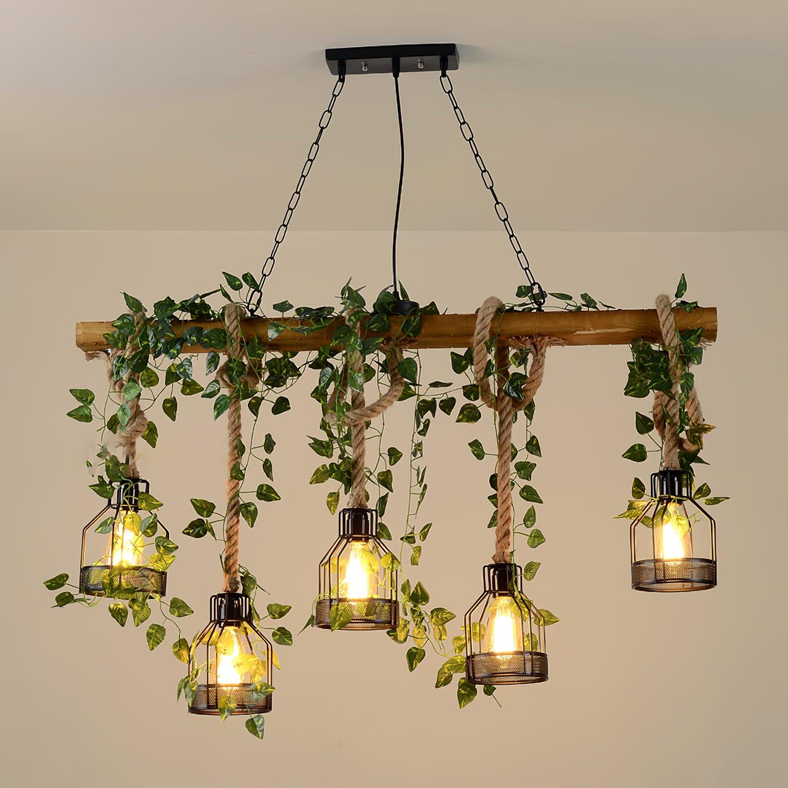 Rustic Wooden Chandelier - Lumpaz