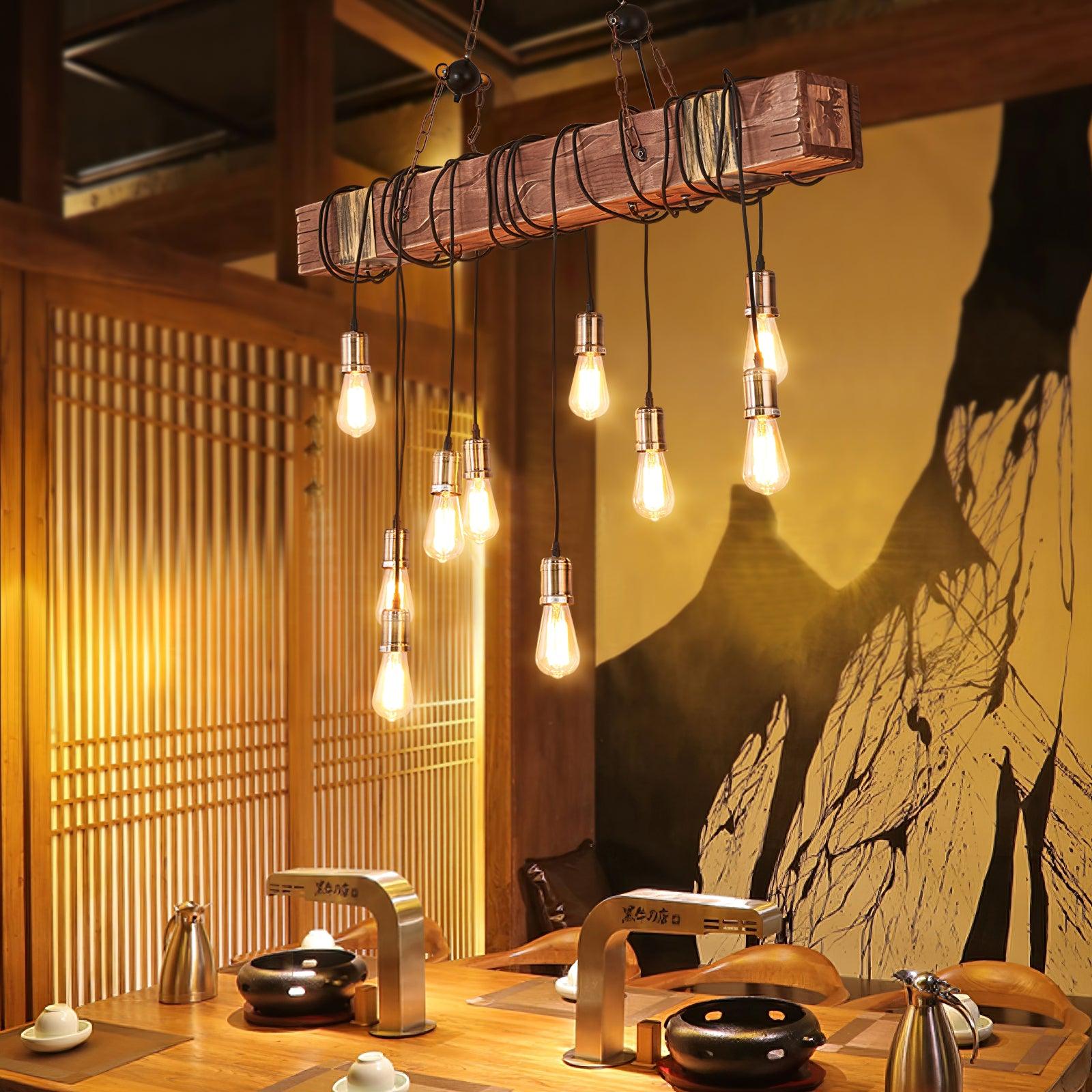 Wood Hanging Multi Chandelier - Lumpaz