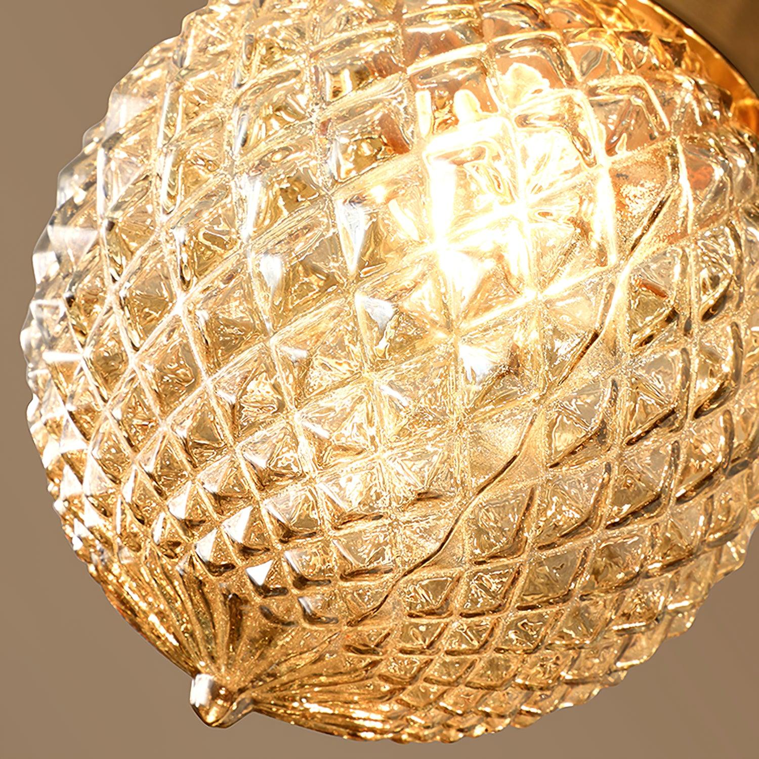 Reeded Globe Flush Ceiling Light - Lumpaz