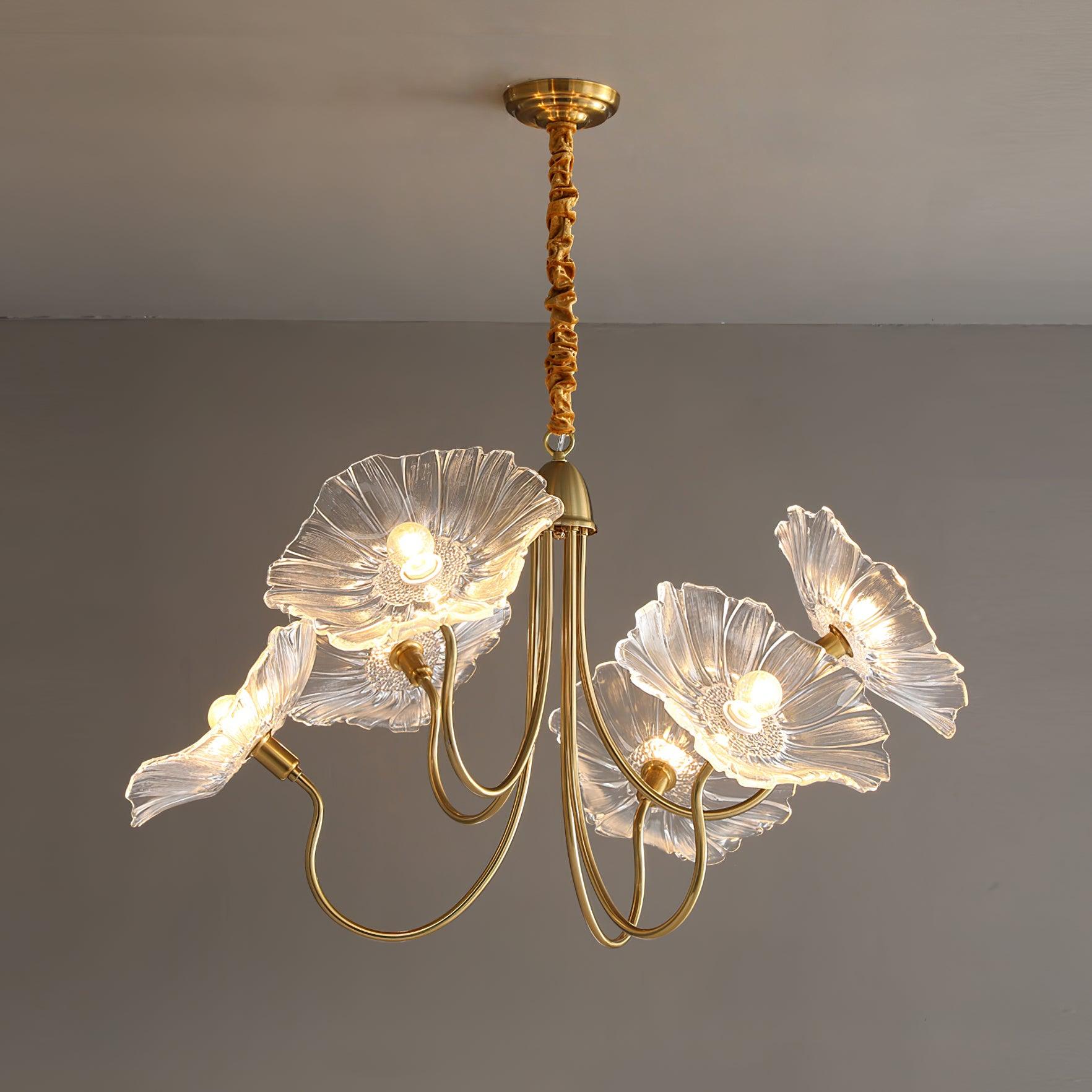 Lotus Leaf Glass Chandelier - Lumpaz