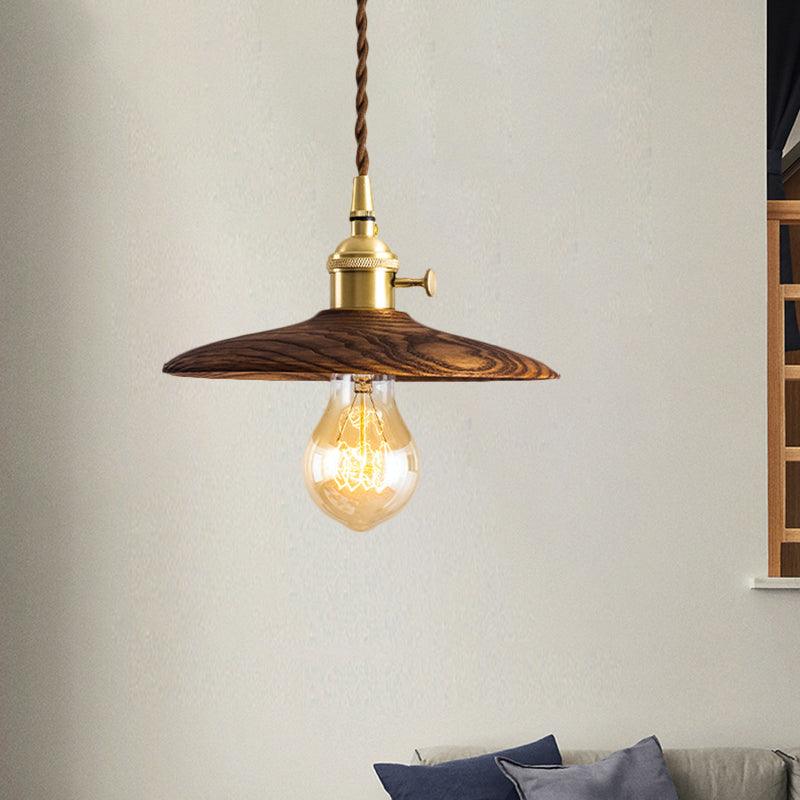 Walnut Conical Pendant Light - Lumpaz