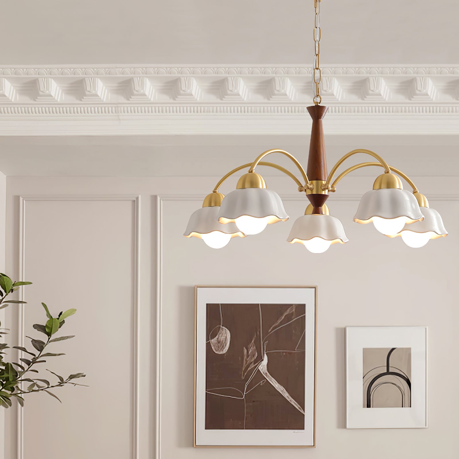 Swedish Modern Brass Chandelier - Lumpaz