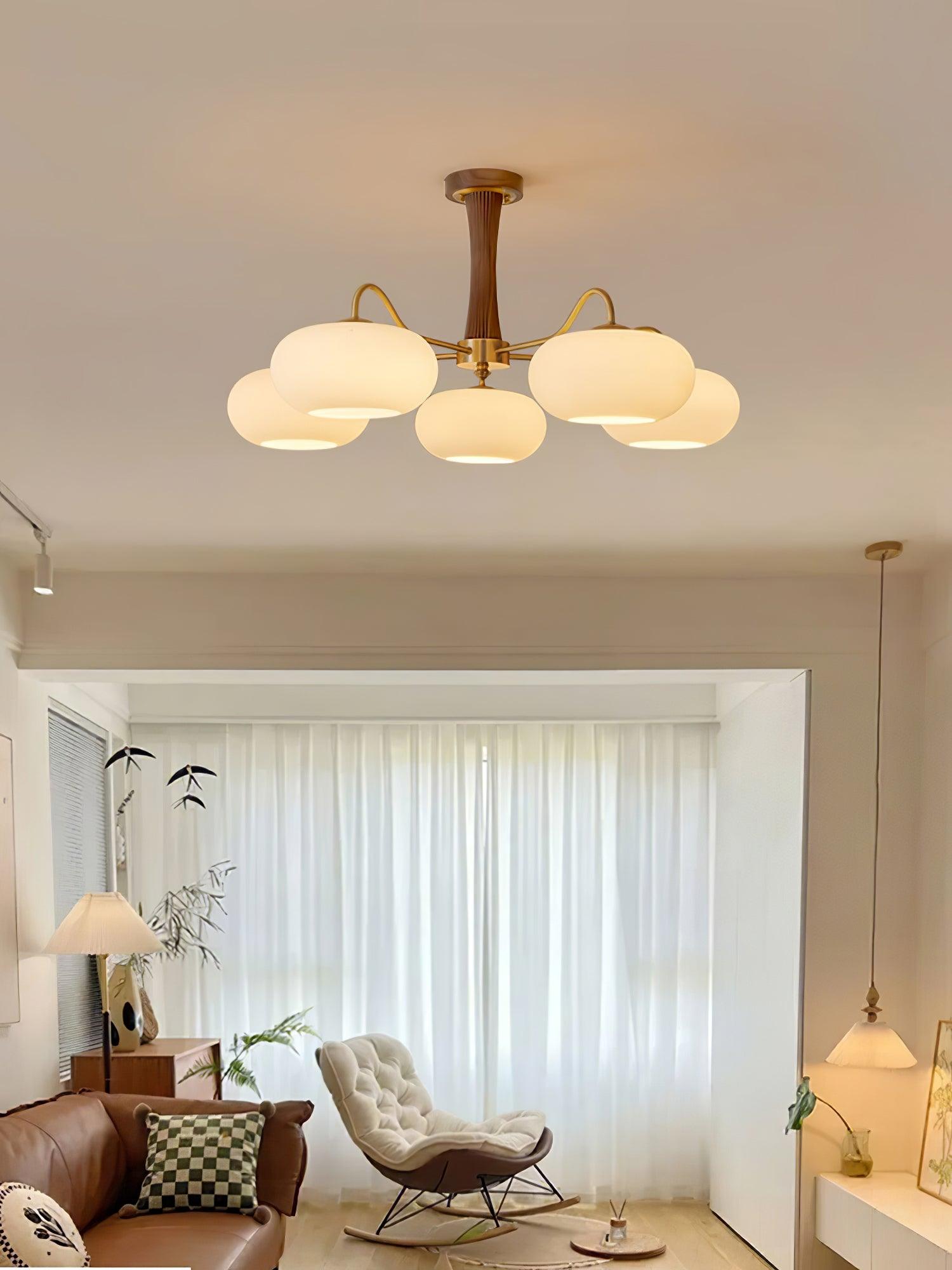 Brass Wooden Persimmon Ceiling Lamp - Lumpaz