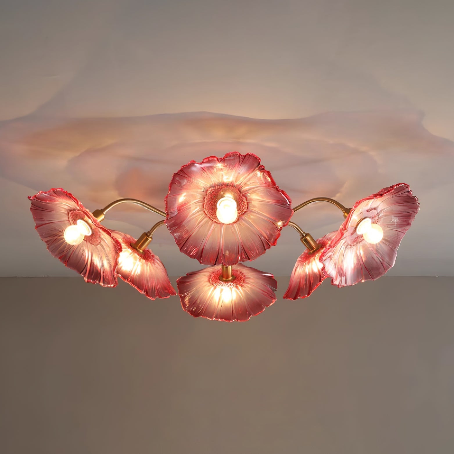 Lotus Leaf Glass Ceiling Lamp - Lumpaz