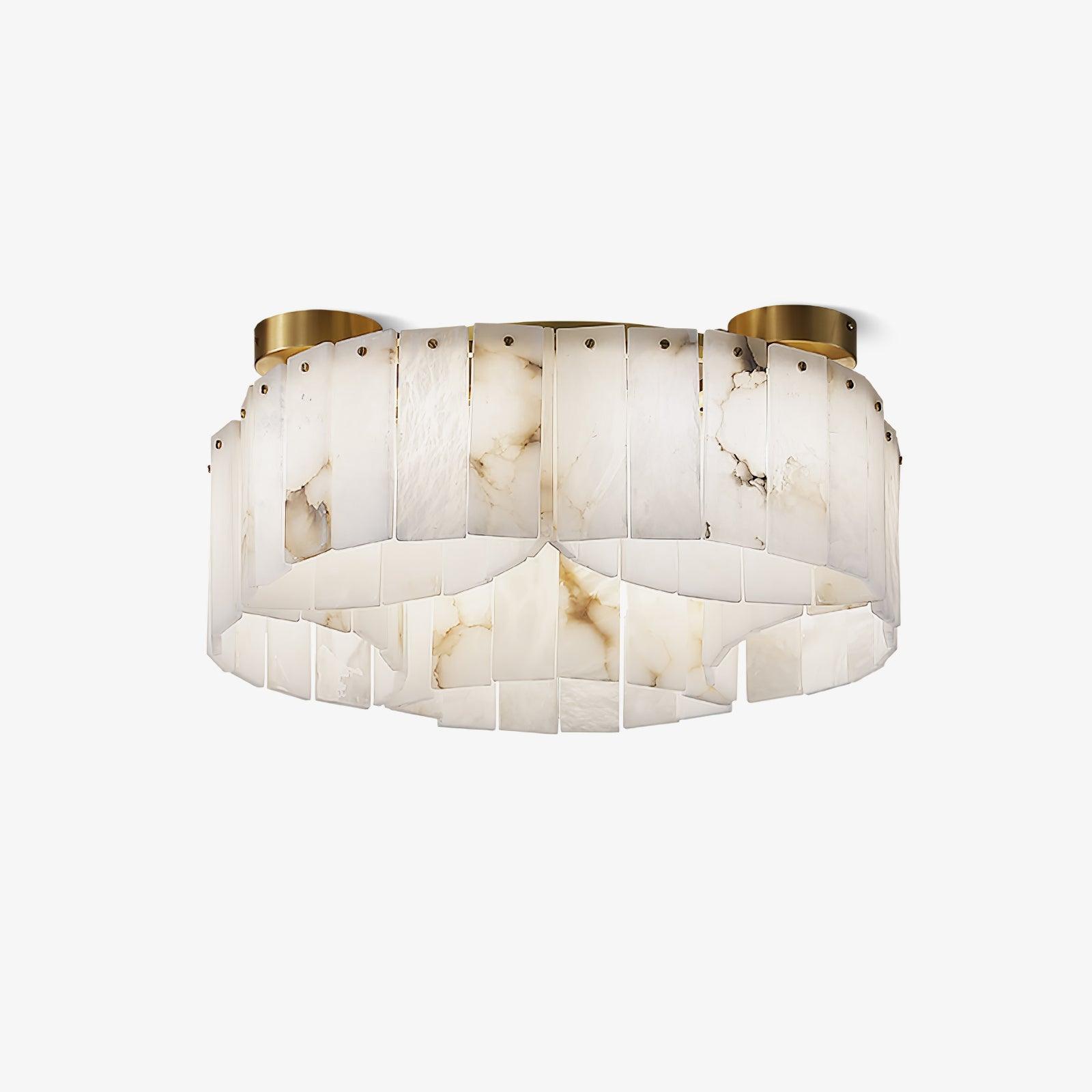 Luxe Alabaster Brass Ceiling Lamp - Lumpaz