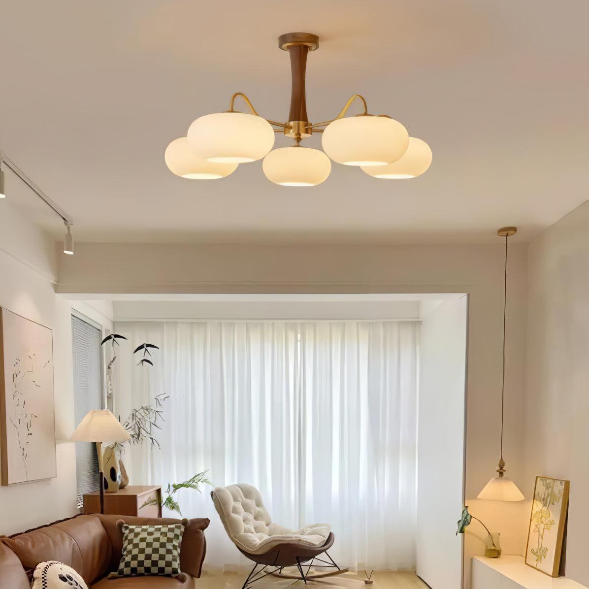 Brass Wooden Persimmon Ceiling Lamp - Lumpaz