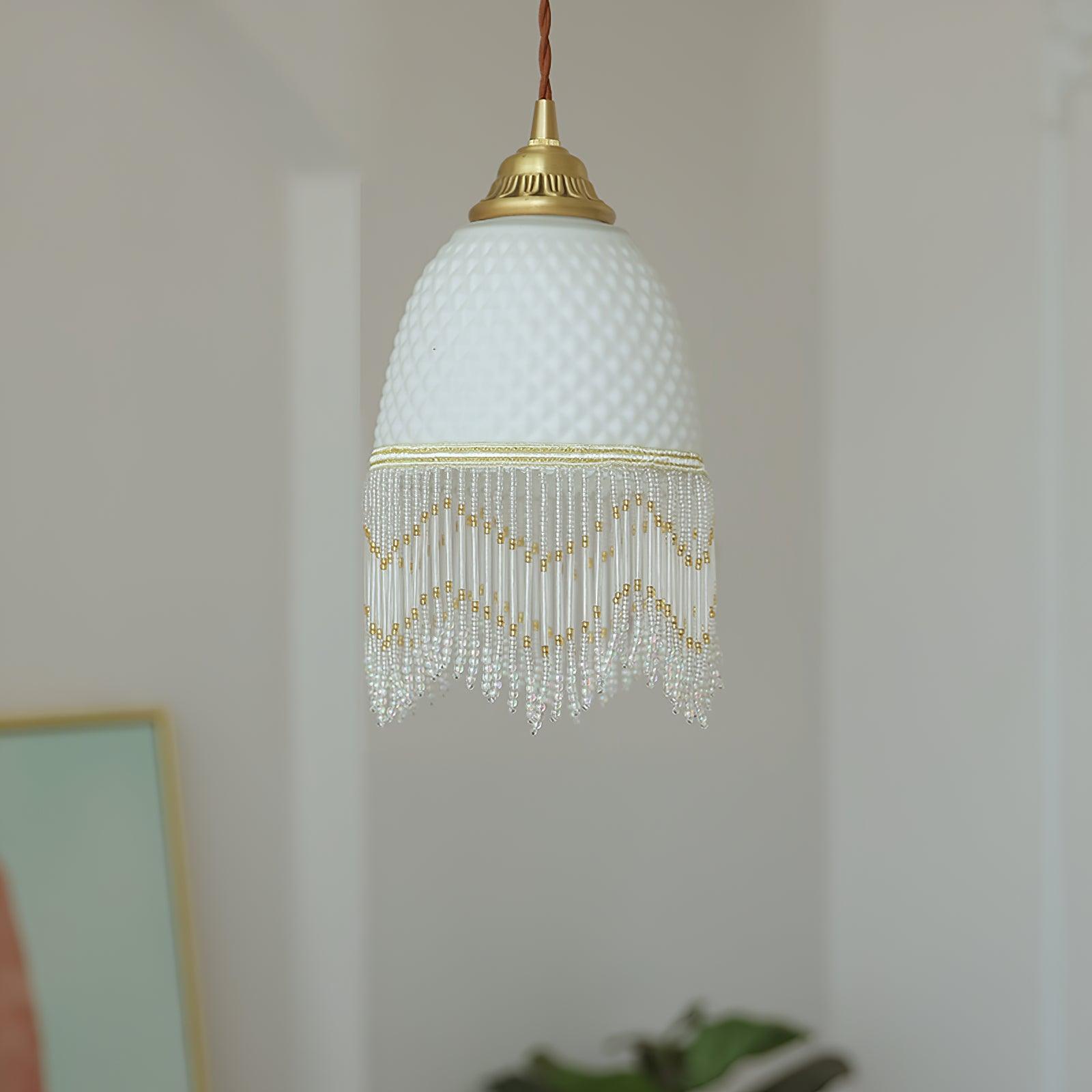 Mesh Tassel Glass Pendant Light - Lumpaz