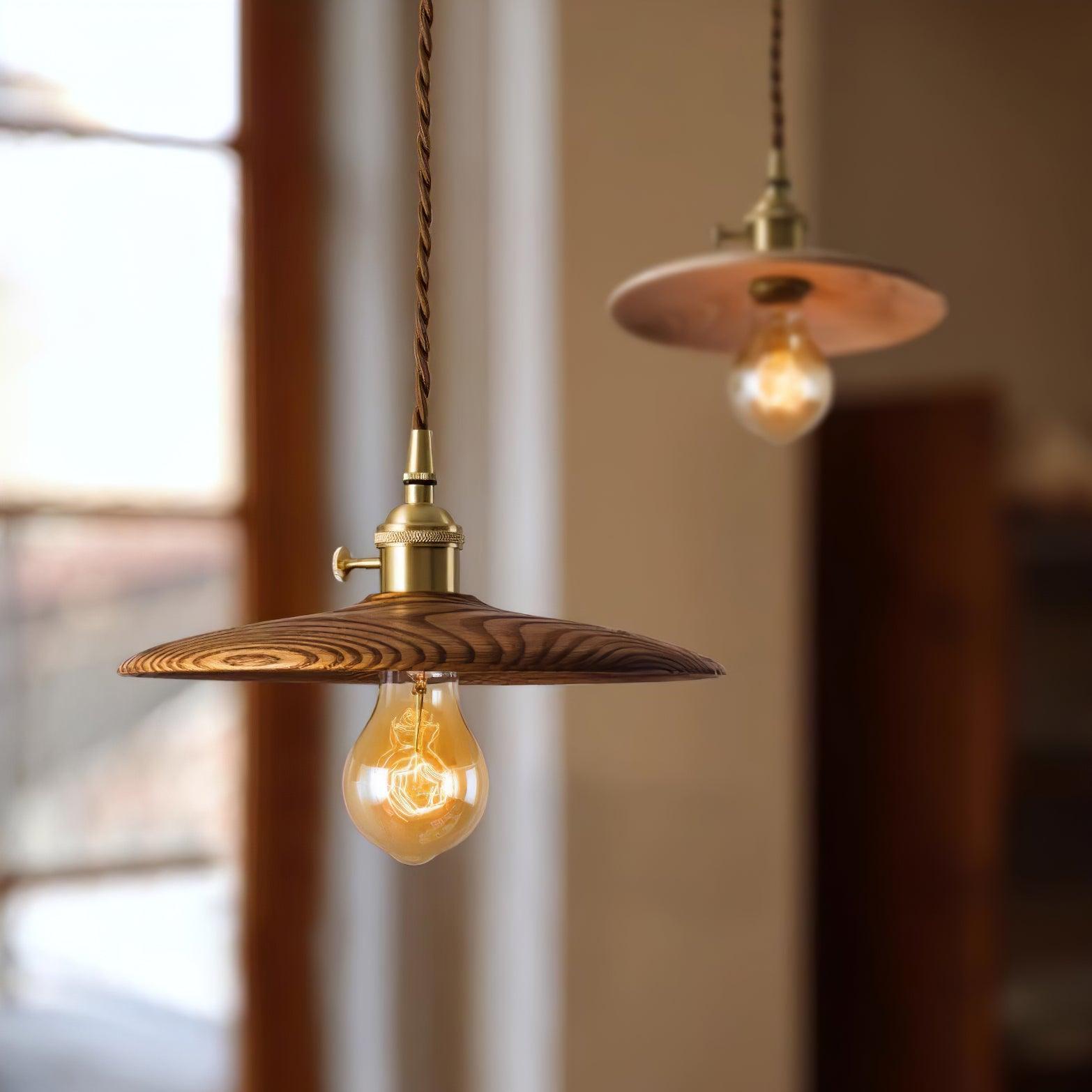 Walnut Conical Pendant Light - Lumpaz
