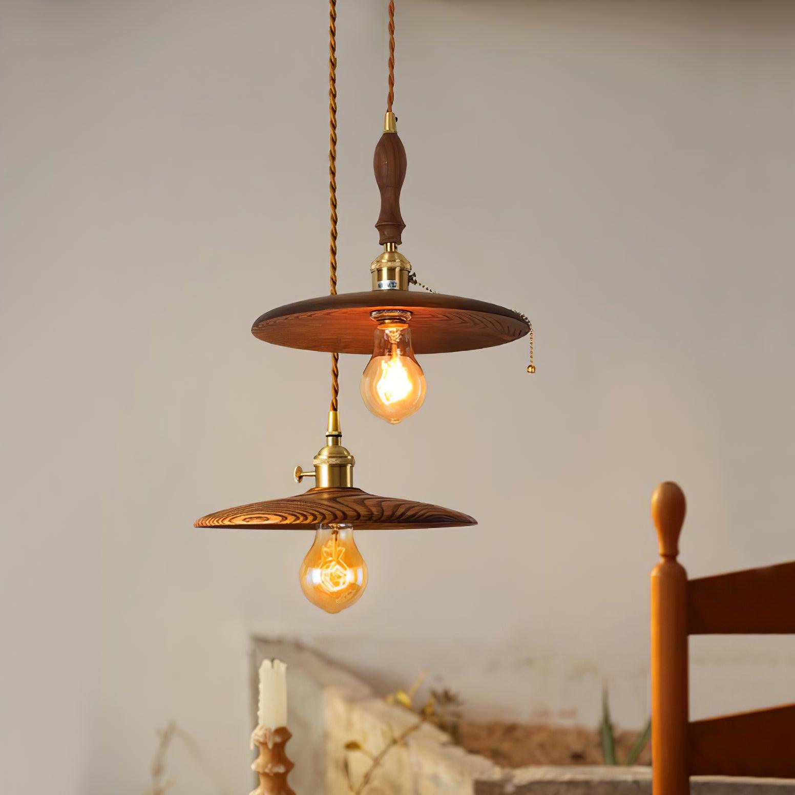 Walnut Conical Pendant Light - Lumpaz