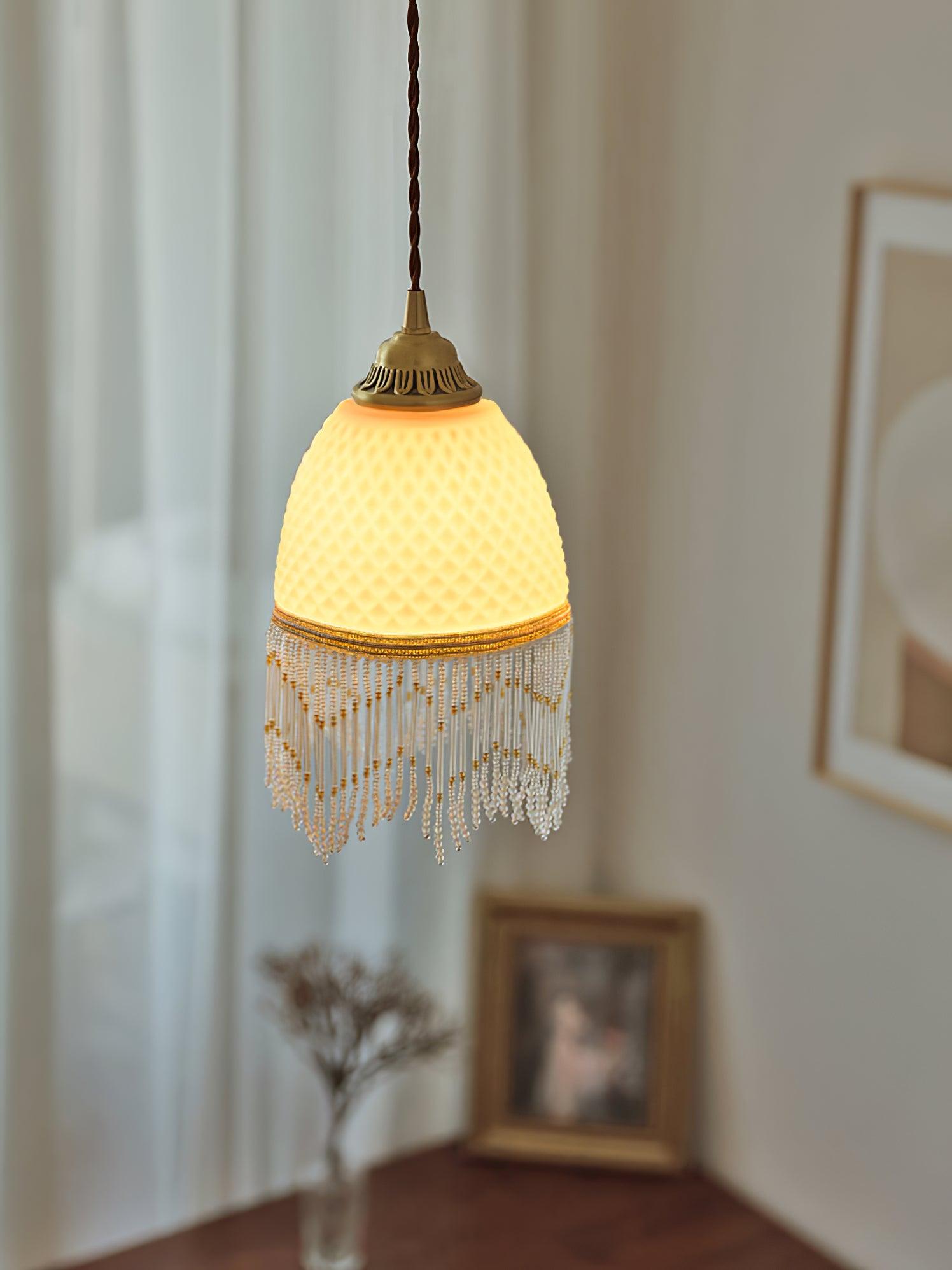 Mesh Tassel Glass Pendant Light - Lumpaz