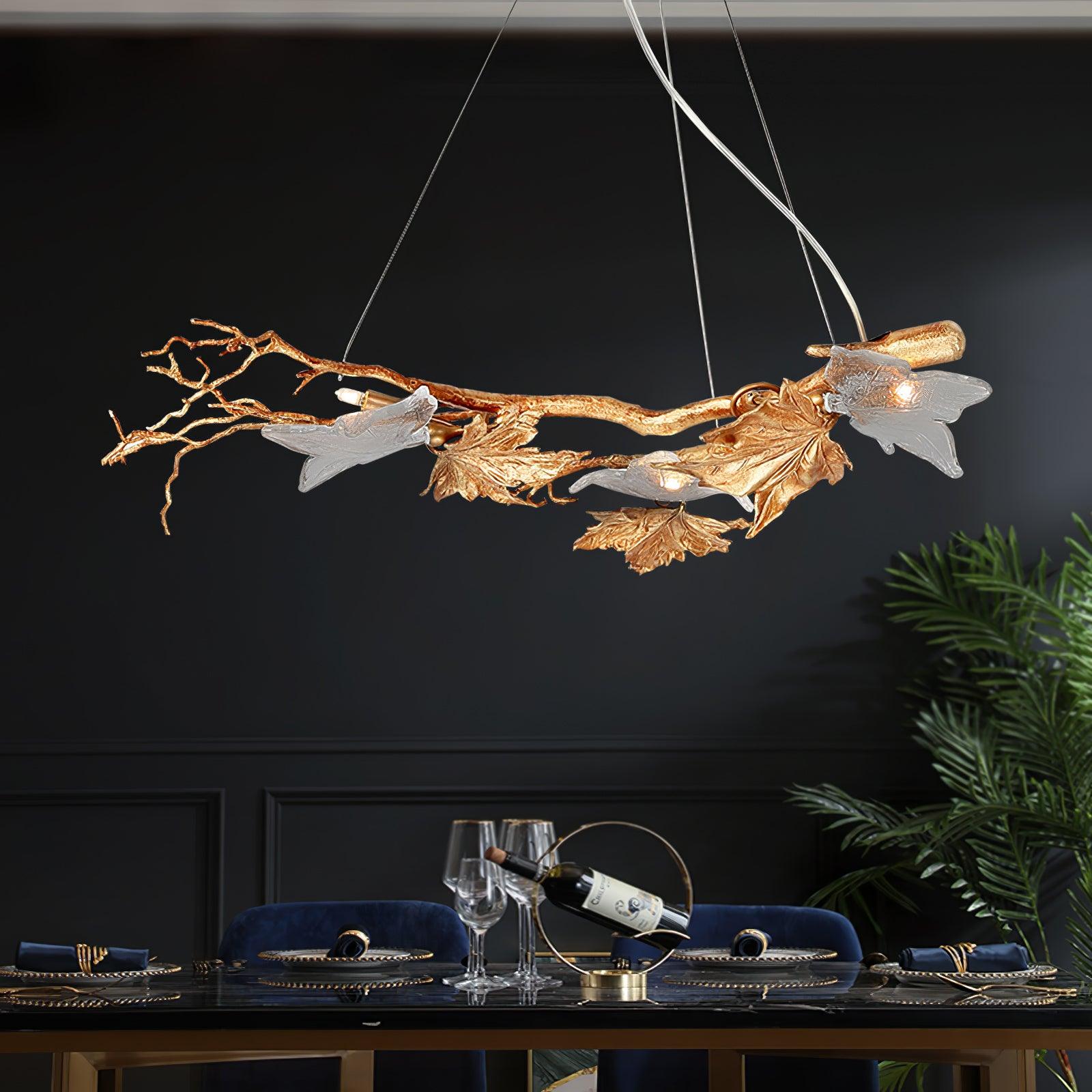 Folio Branch Brass Chandelier - Lumpaz
