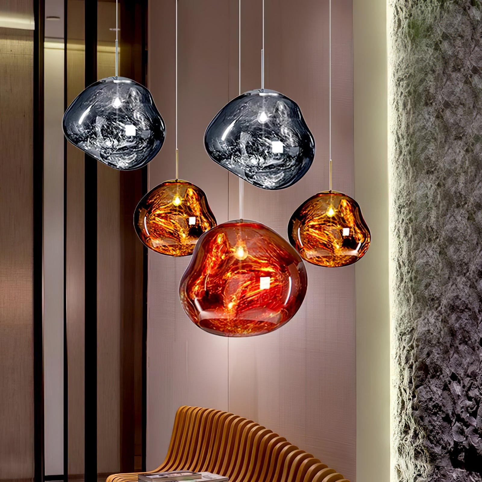 Multi Lava Round Pendant Lamp - Lumpaz