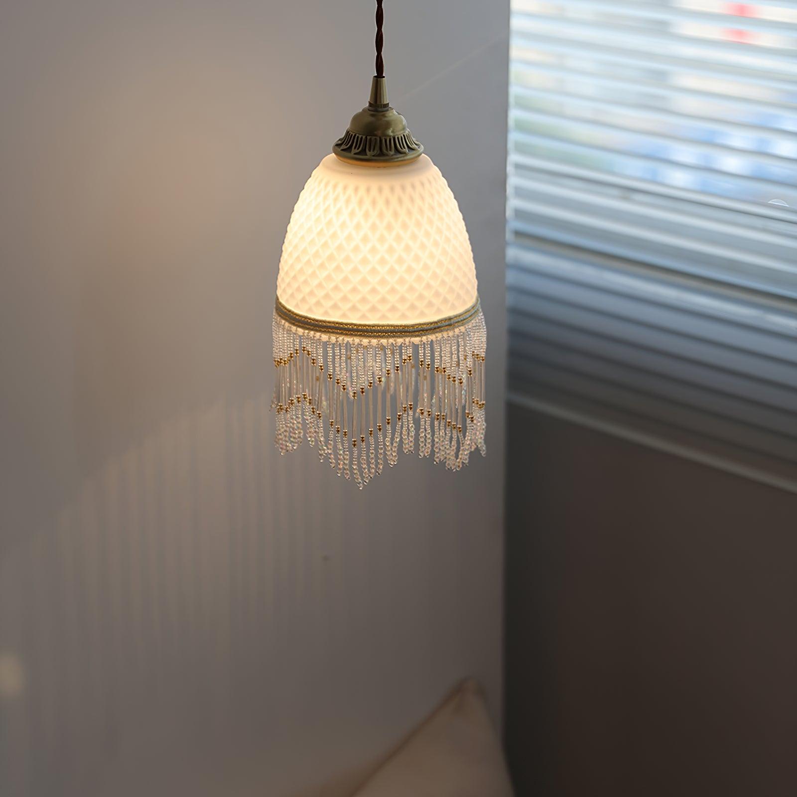 Mesh Tassel Glass Pendant Light - Lumpaz