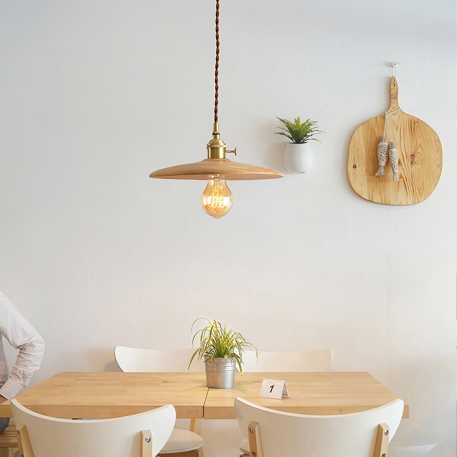 Walnut Conical Pendant Light - Lumpaz