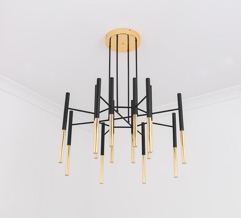 Metal Tubular Chandelier - Lumpaz