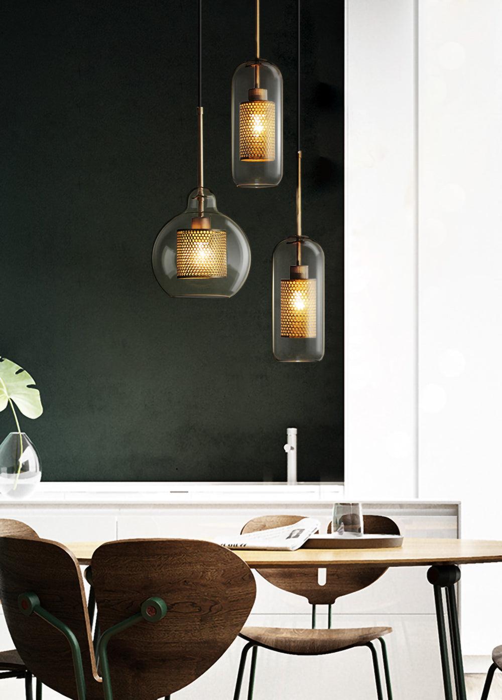 Combined Chiswick Glass Pendant Light - Lumpaz