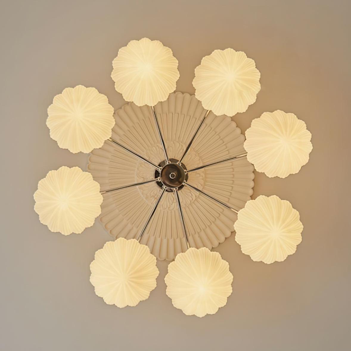 Ribbed Walnut Ceiling Lamp - Lumpaz