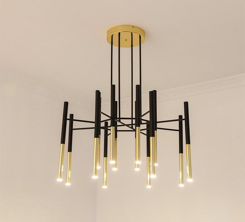Metal Tubular Chandelier - Lumpaz
