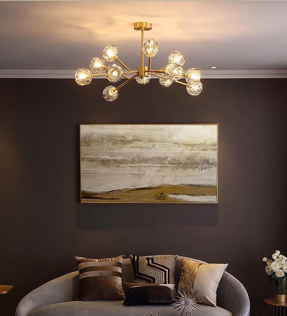 Crystal Ball Round Cluster Chandelier - Lumpaz