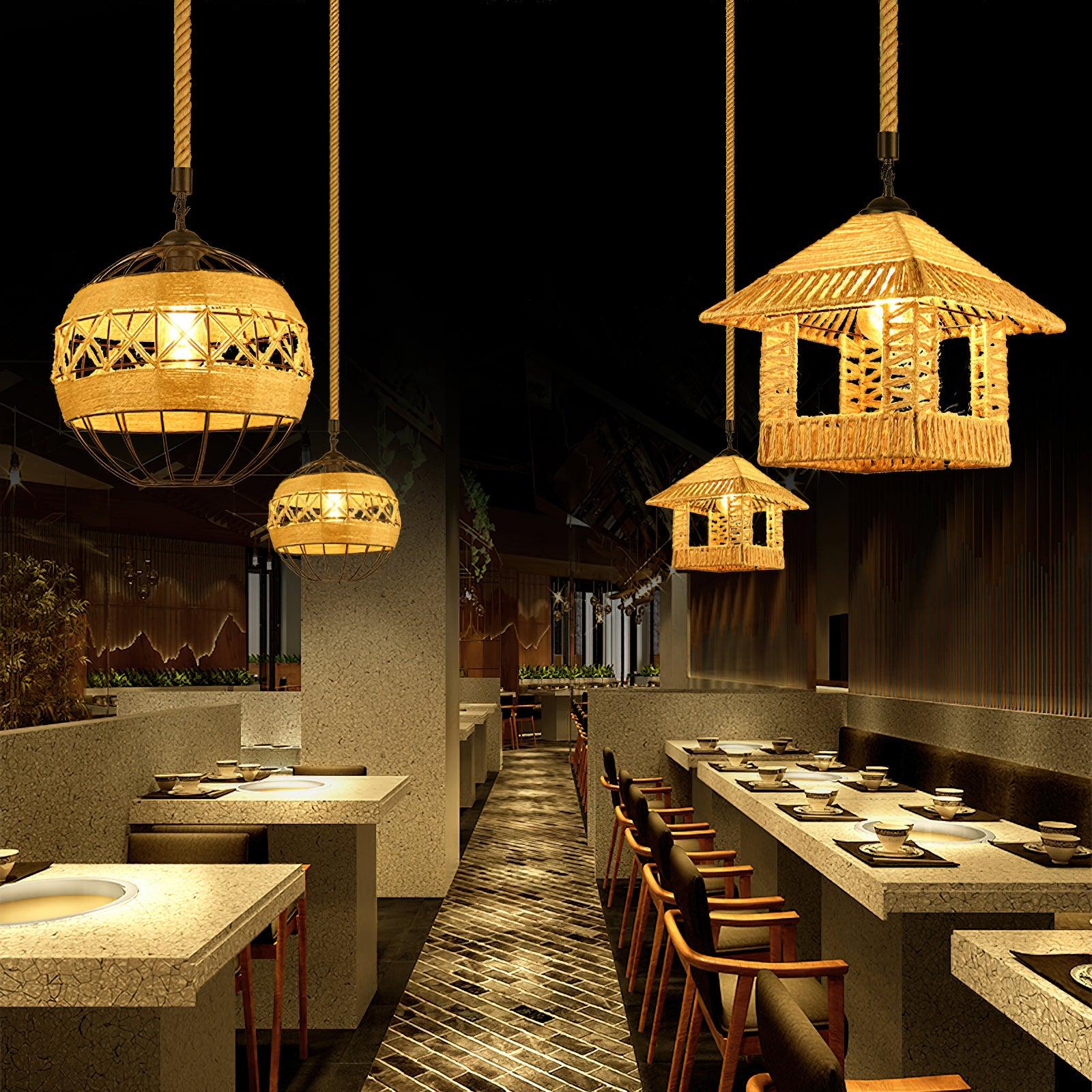 Retro Hemp Rope Interesting Pendant Light - Lumpaz