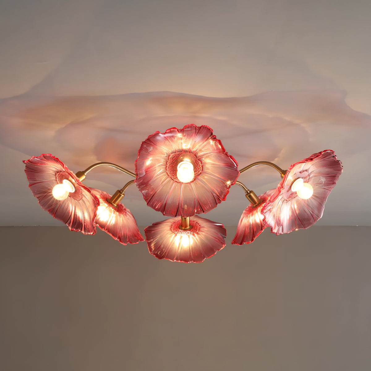 Lotus Leaf Glass Ceiling Lamp - Lumpaz