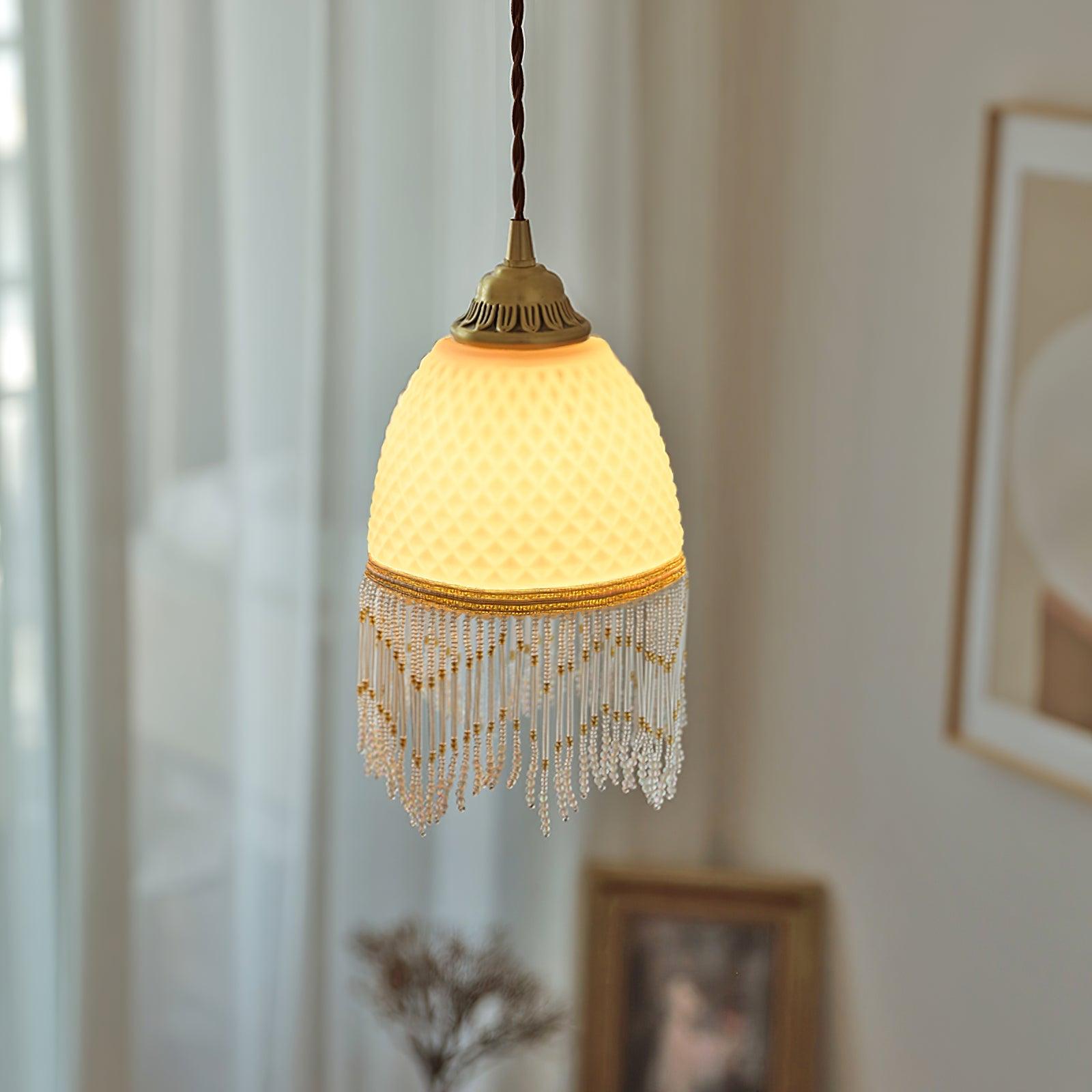 Mesh Tassel Glass Pendant Light - Lumpaz