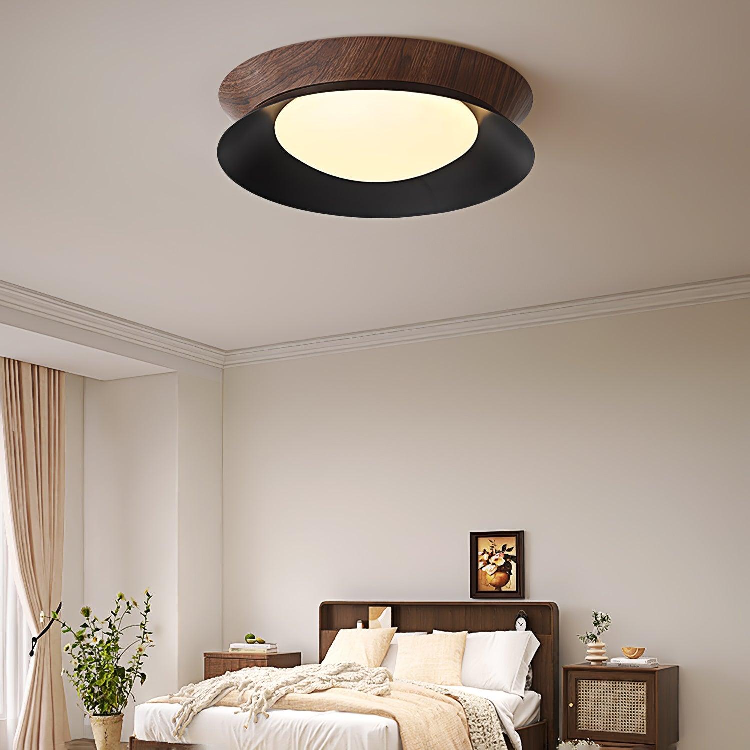 Wood Grain Round Ceiling Light - Lumpaz